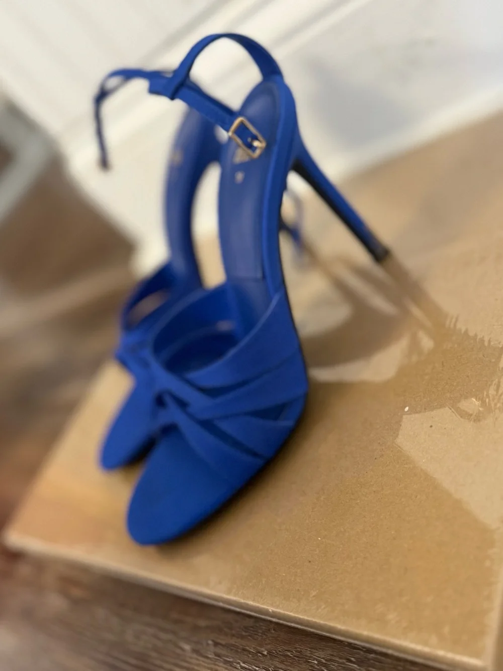 Zara Cobalt Blue Strappy Stiletto Sandals